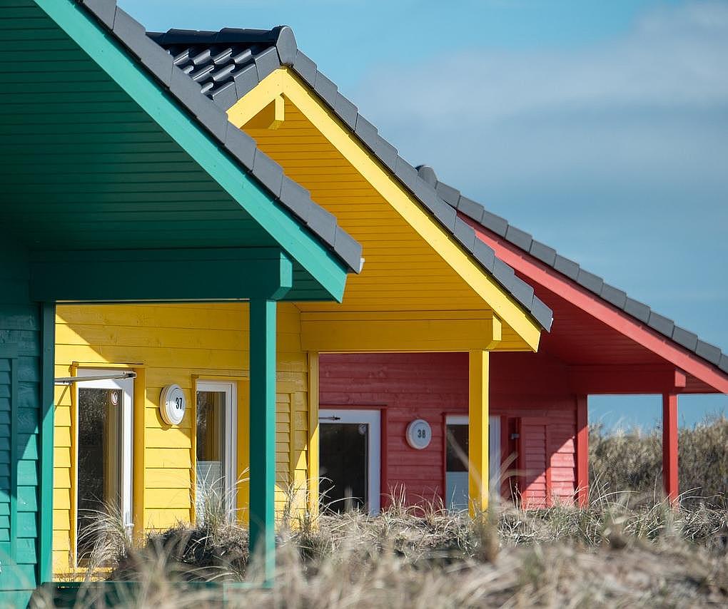 Holzhäuser auf Helgoland